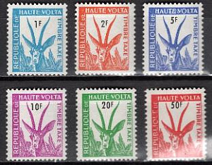 Верхняя Вольта, 1962, Газели, 6 служебных марок